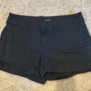 Black cuffed shorts